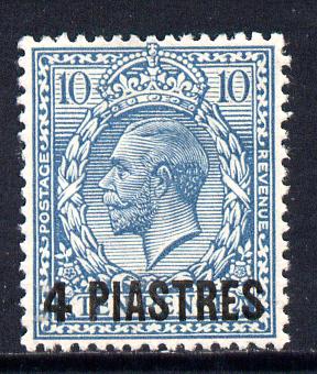 British Levant 1913-14 4pi on KG5 10d turquoise-blue mounted mint SG 39, stamps on , stamps on  stamps on , stamps on  stamps on  kg5 , stamps on  stamps on 