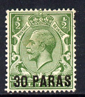 British Levant 1921 30pa on KG5 1/2d green mounted mint SG 41, stamps on , stamps on  kg5 , stamps on 