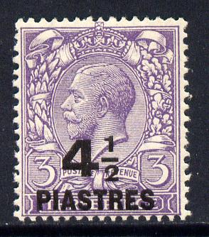 British Levant 1921 4.5pi on KG5 3d violet mounted mint SG 44, stamps on , stamps on  kg5 , stamps on 