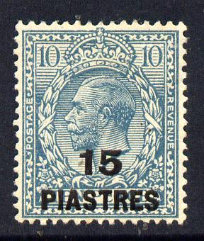 British Levant 1921 15pi on KG5 10d turquoise mounted mint SG 46, stamps on , stamps on  stamps on , stamps on  stamps on  kg5 , stamps on  stamps on 