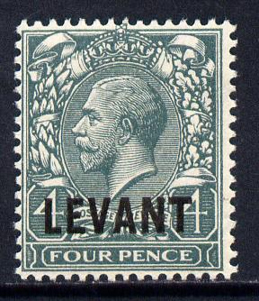 British Levant 1921 LEVANT opt on KG5 4d grey-green mounted mint SG L20, stamps on , stamps on  kg5 , stamps on 