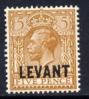 British Levant 1921 LEVANT opt on KG5 5d yellow-brown mounted mint SG L21, stamps on , stamps on  stamps on , stamps on  stamps on  kg5 , stamps on  stamps on 