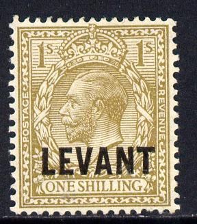 British Levant 1921 LEVANT opt on KG5 1s bistre-brown mounted mint SG L23, stamps on , stamps on  stamps on , stamps on  stamps on  kg5 , stamps on  stamps on 