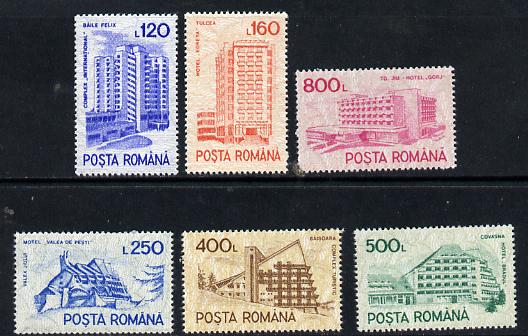 Rumania 1991 Hotels set 6 top values unmounted mint SG 5364-69, stamps on , stamps on  stamps on hotels, stamps on  stamps on 