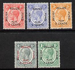 British Honduras 1932 Belize Relief Fund set of 5 mounted mint, SG138-42 , stamps on 