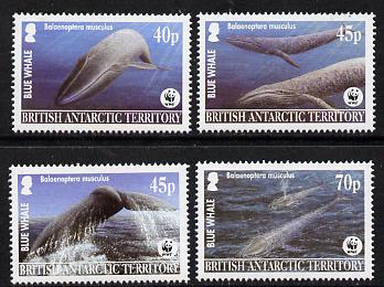 British Antarctic Territory 2003 WWF - Blue Whale  set of 4 unmounted mint SG 361-4, stamps on , stamps on  stamps on , stamps on  stamps on  wwf , stamps on  stamps on whales.marine life