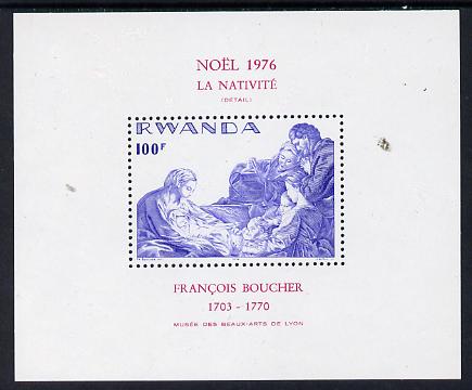 Rwanda 1976 Christmas perf m/sheet unmounted mint, SG MS 792, stamps on , stamps on  stamps on christmas, stamps on  stamps on arts, stamps on  stamps on boucher