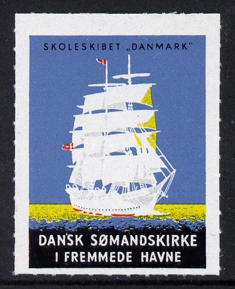 Denmark Training Ship label for Seaman's Church unmounted mint, stamps on , stamps on  stamps on ships