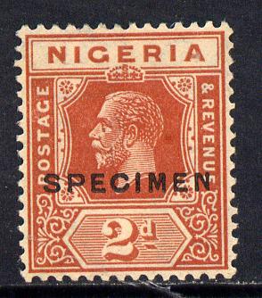 Nigeria 1921-32 KG5 Script CA 2d chestnut opt'd SPECIMEN fine without gum and only about 400 produced SG 19s, stamps on , stamps on  stamps on , stamps on  stamps on  kg5 , stamps on  stamps on specimen, stamps on  stamps on 