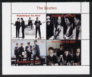 Mali 2014 The Beatles #1 perf sheetlet containing 4 values unmounted mint. Note this item is privately produced and is offered purely on its thematic appeal, stamps on personalities, stamps on beatles, stamps on pops, stamps on music, stamps on rock