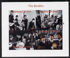 Mali 2014 The Beatles #2 imperf sheetlet containing 4 values unmounted mint. Note this item is privately produced and is offered purely on its thematic appeal, it has no ..., stamps on personalities, stamps on beatles, stamps on pops, stamps on music, stamps on rock