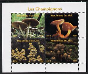 Mali 2014 Mushrooms #2 perf sheetlet containing 4 values unmounted mint. Note this item is privately produced and is offered purely on its thematic appeal, stamps on , stamps on  stamps on fungi