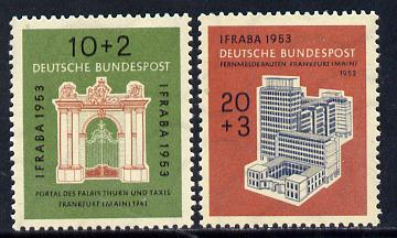 Germany - West 1953 International Philatelic Exhibition set of 2 unmounted mint SG 1097-98, stamps on , stamps on  stamps on stamp exhibitions