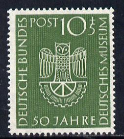 Germany - West 1953 50th Anniversary of Science Museum 10pf + 5pf unmounted mint SG 1089, stamps on , stamps on  stamps on science, stamps on  stamps on museums