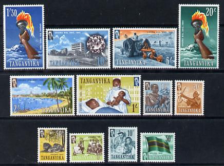 Tanganyika 1961 Independence definitive set complete - 12 values unmounted mint SG 108-19, stamps on 