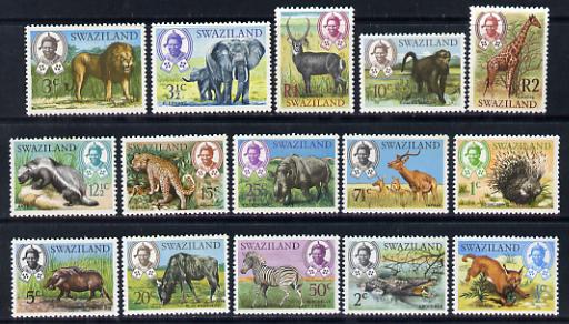 Swaziland 1969 Pictorial definitive set complete - 15 values unmounted mint SG 161-75, stamps on , stamps on  stamps on swaziland 1969 pictorial definitive set complete - 15 values unmounted mint sg 161-75