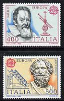 Italy 1983 Europa (Galileo & Archimedes) set of 2 unmounted mint SG 1800-01, stamps on europa, stamps on galileo, stamps on archmedes, stamps on philosophers, stamps on 