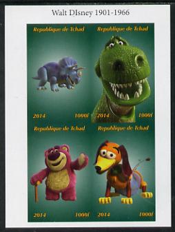 Chad 2014 Walt Disney #1 perf sheetlet containing 4 values unmounted mint. Note this item is privately produced and is offered purely on its thematic appeal. . , stamps on disney, stamps on films, stamps on movies, stamps on cartoons, stamps on cinema