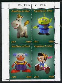 Chad 2014 Walt Disney #3 perf sheetlet containing 4 values unmounted mint. Note this item is privately produced and is offered purely on its thematic appeal. . , stamps on , stamps on  stamps on disney, stamps on  stamps on films, stamps on  stamps on movies, stamps on  stamps on cartoons, stamps on  stamps on cinema