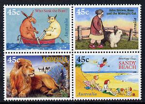 Australia 1996 Children's Book Awards set of 4 unmounted mint, SG 1631a, stamps on , stamps on  stamps on literature, stamps on  stamps on children, stamps on  stamps on animals