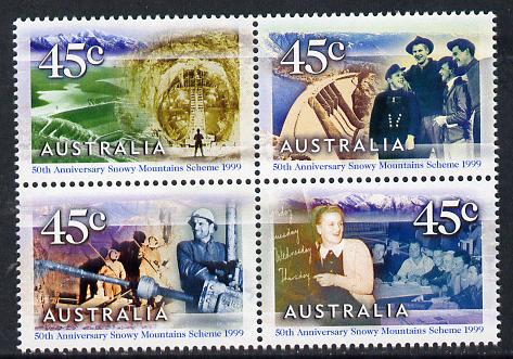 Australia 1999 Snowy Mountain Hydro-Electric Scheme set of 4 unmounted mint SG 1888a