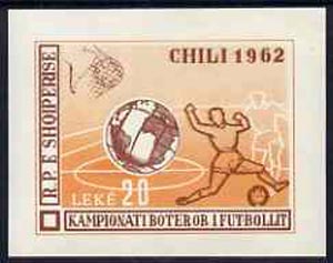 Albania 1962 World Cup Football Championships imperf m/sheet unmounted mint, Mi BL 12, stamps on football, stamps on sport