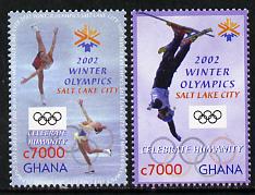 Ghana 2002 Salt Lake City Winter Olympic Games perf set of 2 unmounted mint SG 3333-34, stamps on , stamps on  stamps on olympics, stamps on  stamps on ice skating, stamps on  stamps on skiing