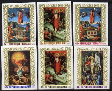 Togo 1971 Easter - Paintings set of 6 imperf from limited printing unmounted mint as SG 804-9, stamps on easter, stamps on arts, stamps on raphael, stamps on 