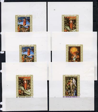 Togo 1971 Easter - Paintings set of 6 individual imperf deluxe sheets unmounted mint as SG 804-9, stamps on easter, stamps on arts, stamps on raphael, stamps on 
