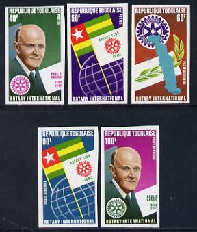 Togo 1972 Rotary International set of 5 imperf from limited printing unmounted mint as SG 899-903, stamps on rotary