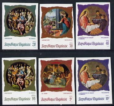 Togo 1969 Religious Paintings set of 6 imperf from limited printing unmounted mint as SG 651-6, stamps on , stamps on  stamps on arts, stamps on  stamps on religion, stamps on  stamps on 