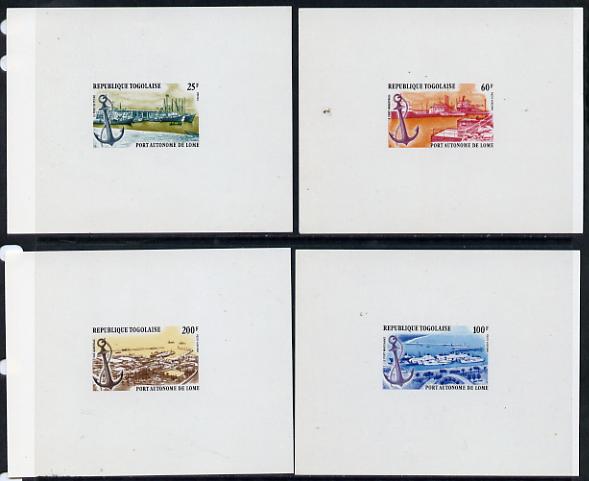 Togo 1978 Autonomous Port of Lome set of 4 individual imperf deluxe sheet unmounted mint as SG 1276-9, stamps on ports, stamps on anchors, stamps on ships, stamps on fishing