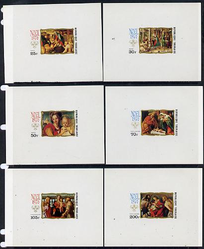Togo 1976 Christmas - Nativity Scenes set of 6 individual imperf deluxe sheet unmounted mint as SG 1167-72, stamps on arts, stamps on christmas