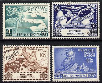 British Honduras 1949 KG6 75th Anniversary of Universal Postal Union set of 4 cds used, SG172-75, stamps on , stamps on  upu , stamps on  kg6 , stamps on 