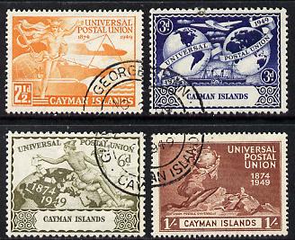 Cayman Islands 1949 KG6 75th Anniversary of Universal Postal Union set of 4 cds used SG131-34, stamps on , stamps on  upu , stamps on  kg6 , stamps on 