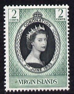 British Virgin Islands 1953 Coronation 2c unmounted mint SG 148, stamps on , stamps on  stamps on coronation, stamps on  stamps on royalty