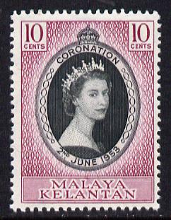 Malaya - Kelantan 1953 Coronation 10c unmounted mint SG 82, stamps on , stamps on  stamps on coronation, stamps on  stamps on royalty