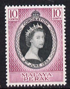 Malaya - Perak 1953 Coronation 10c unmounted mint SG 149, stamps on , stamps on  stamps on coronation, stamps on  stamps on royalty