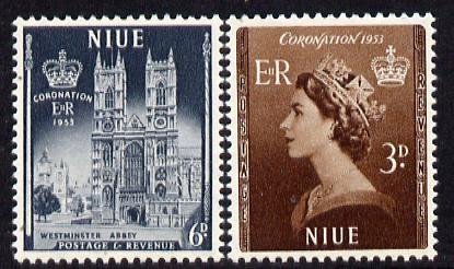 Niue 1953 Coronation set of 2 unmounted mint SG 123-4