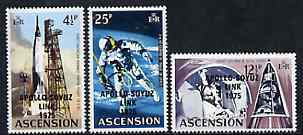 Ascension 1975 Apollo-Soyuz Space Link opt set of 3, SG 192-94 unmounted mint, stamps on , stamps on  stamps on space     apollo     soyuz