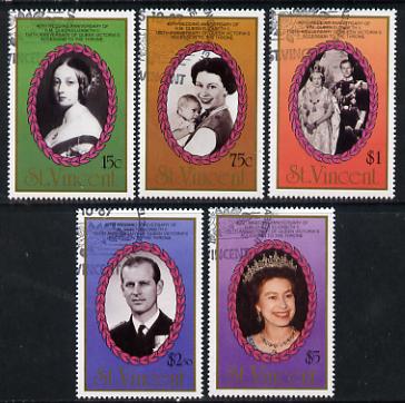 St Vincent 1987 Ruby Wedding set of 5 fine used SG 1079-83, stamps on , stamps on  stamps on royalty, stamps on  stamps on ruby