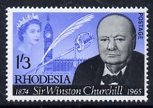 Rhodesia 1965 Churchill Commemoration 1s3d unmounted mint, SG 357*, stamps on , stamps on  stamps on churchill, stamps on  stamps on personalities, stamps on  stamps on london, stamps on  stamps on clocks