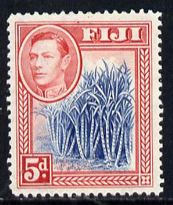 Fiji 1938-55 KG6 5d blue & scarlet mounted mint SG 258, stamps on . kg6 , stamps on 