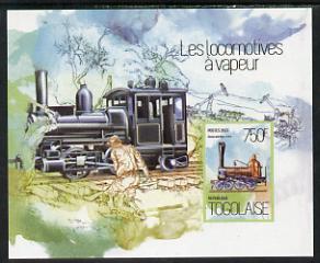 Togo 2013 Locomotives - Govan & Marx 4-4-0 imperf deluxe sheet unmounted mint. Note this item is privately produced and is offered purely on its thematic appeal, stamps on railways