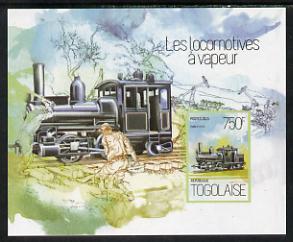 Togo 2013 Locomotives - Farle 0-4-4-0 imperf deluxe sheet unmounted mint. Note this item is privately produced and is offered purely on its thematic appeal, stamps on , stamps on  stamps on railways