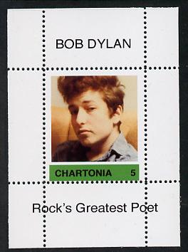 Chartonia (Fantasy) Bob Dylan - Rock's Greatest Poet #5 perf deluxe sheet on thin glossy card unmounted mint, stamps on , stamps on  stamps on personalities, stamps on  stamps on music, stamps on  stamps on pops, stamps on  stamps on rock, stamps on  stamps on dylan