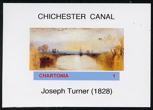 Chartonia (Fantasy) Chichester Canal by Joseph Turner imperf deluxe sheet on glossy card unmounted mint