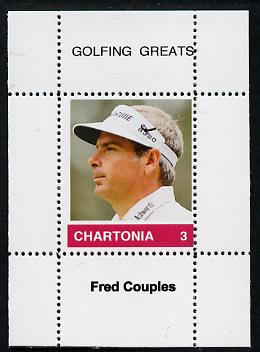 Chartonia (Fantasy) Golfing Greats - Fred Couples perf deluxe sheet on thin glossy card unmounted mint, stamps on , stamps on  stamps on sport, stamps on  stamps on golf