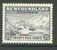 Newfoundland 1932 Sailing Fleet 25c comb perf 13.5 unmounted mint, SG 219*, stamps on , stamps on  stamps on ship     fishings, stamps on  stamps on  kg5 , stamps on  stamps on 