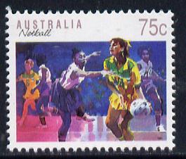 Australia 1989-94 Netball 75c unmounted mint, from Sports def set of 19, SG 1188, stamps on , stamps on  stamps on sport, stamps on  stamps on netball